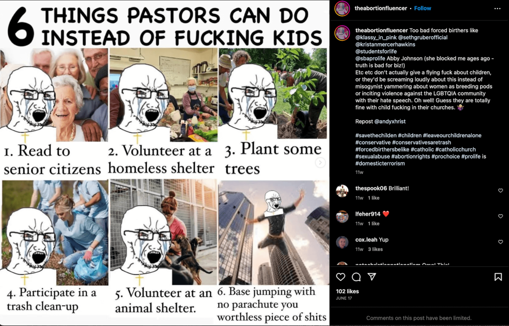 Luckett posted a meme that called for pastors to kill themselves