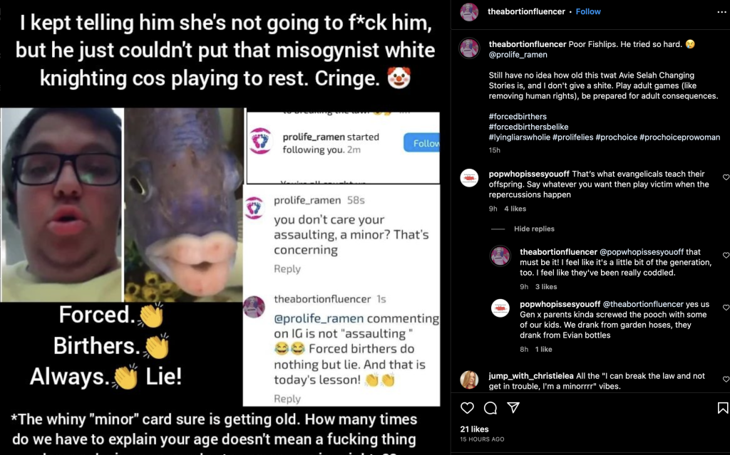 Luckett made a post making a sexual remark about an adult and a minor