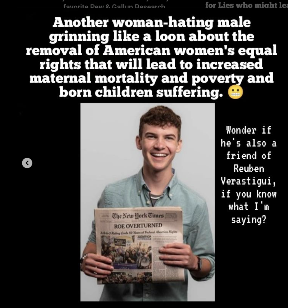Luckett made a post implying a minor is a pedophile