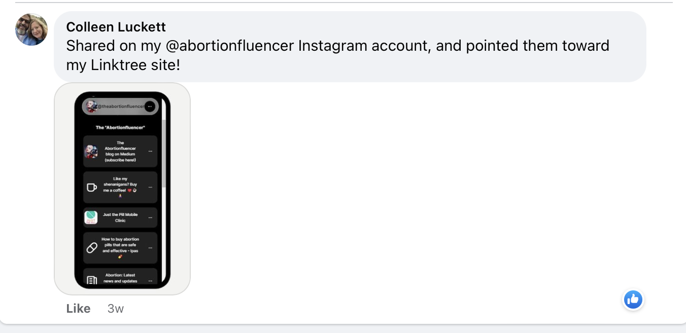 Luckett revealed her identity on her personal Facebook